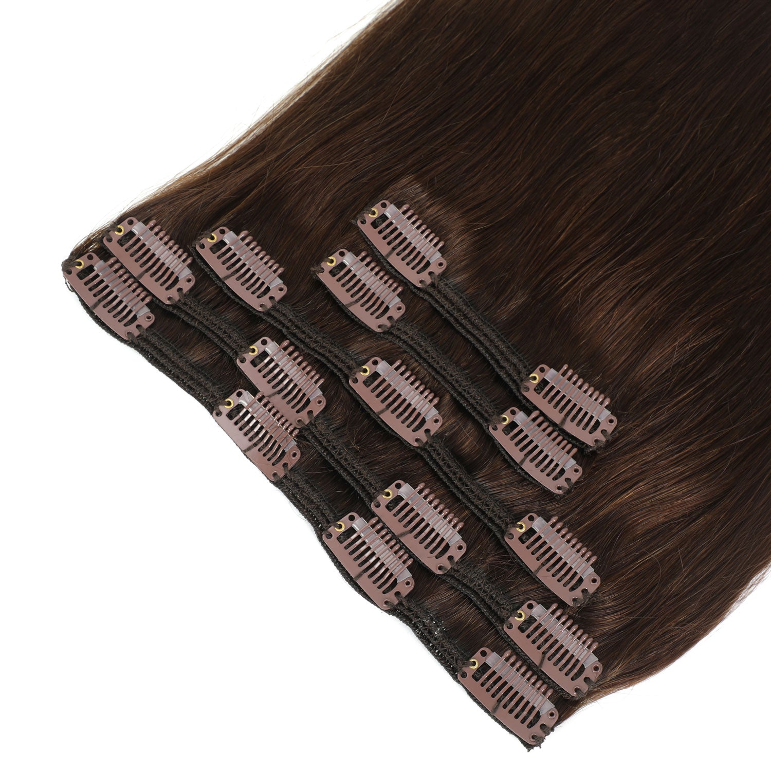 Clip In Hair Extensions #2 Dark Brown 13"