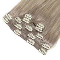 Clip In Hair Extensions #17/17/1001 Cool Beige Blonde Balayage 13"