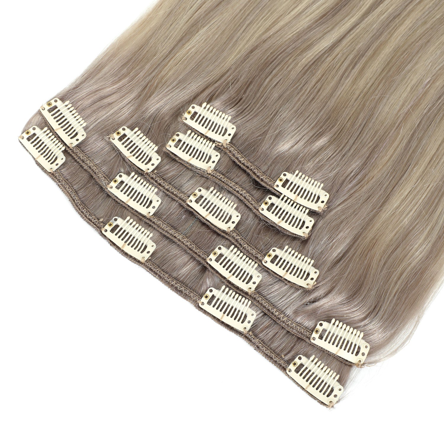 Clip In Hair Extensions #17/17/1001 Cool Beige Blonde Balayage 13"
