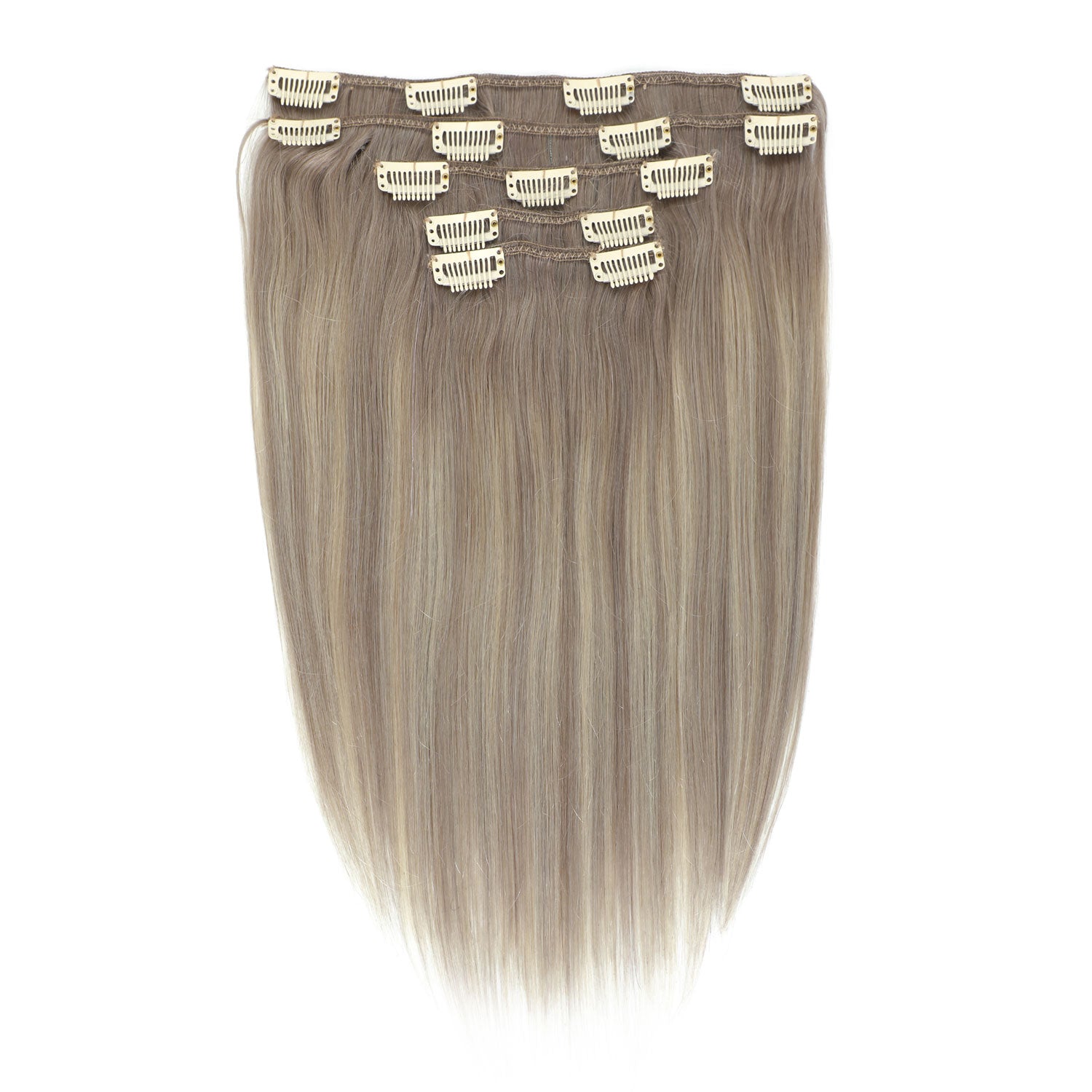Clip In Hair Extensions #17/17/1001 Cool Beige Blonde Balayage 13"