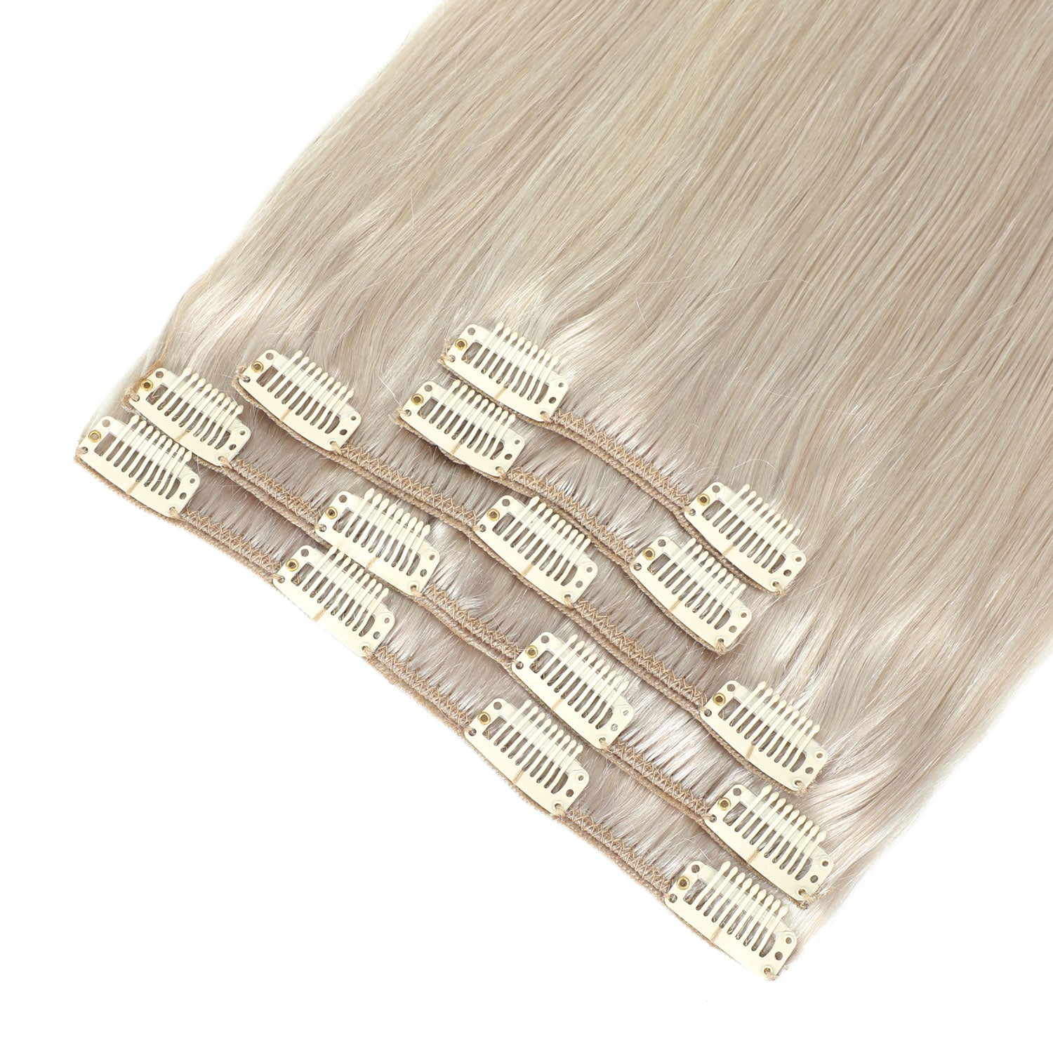 Clip In Hair Extensions #60a Cool Platinum Blonde 13"