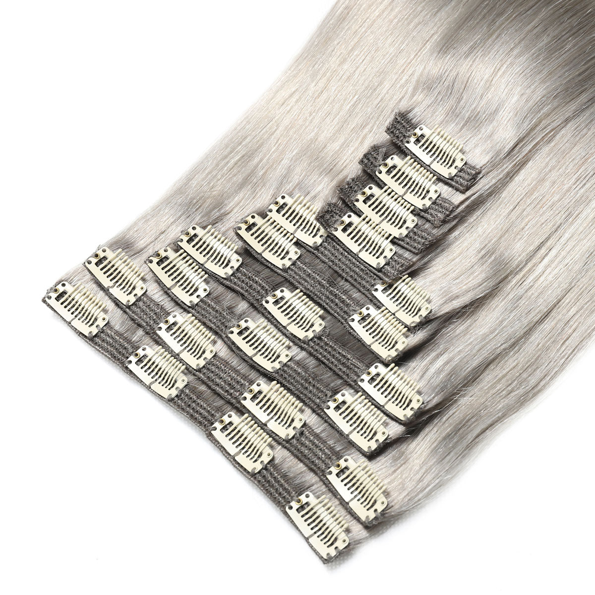 Clip in hair extensions silver hotsell