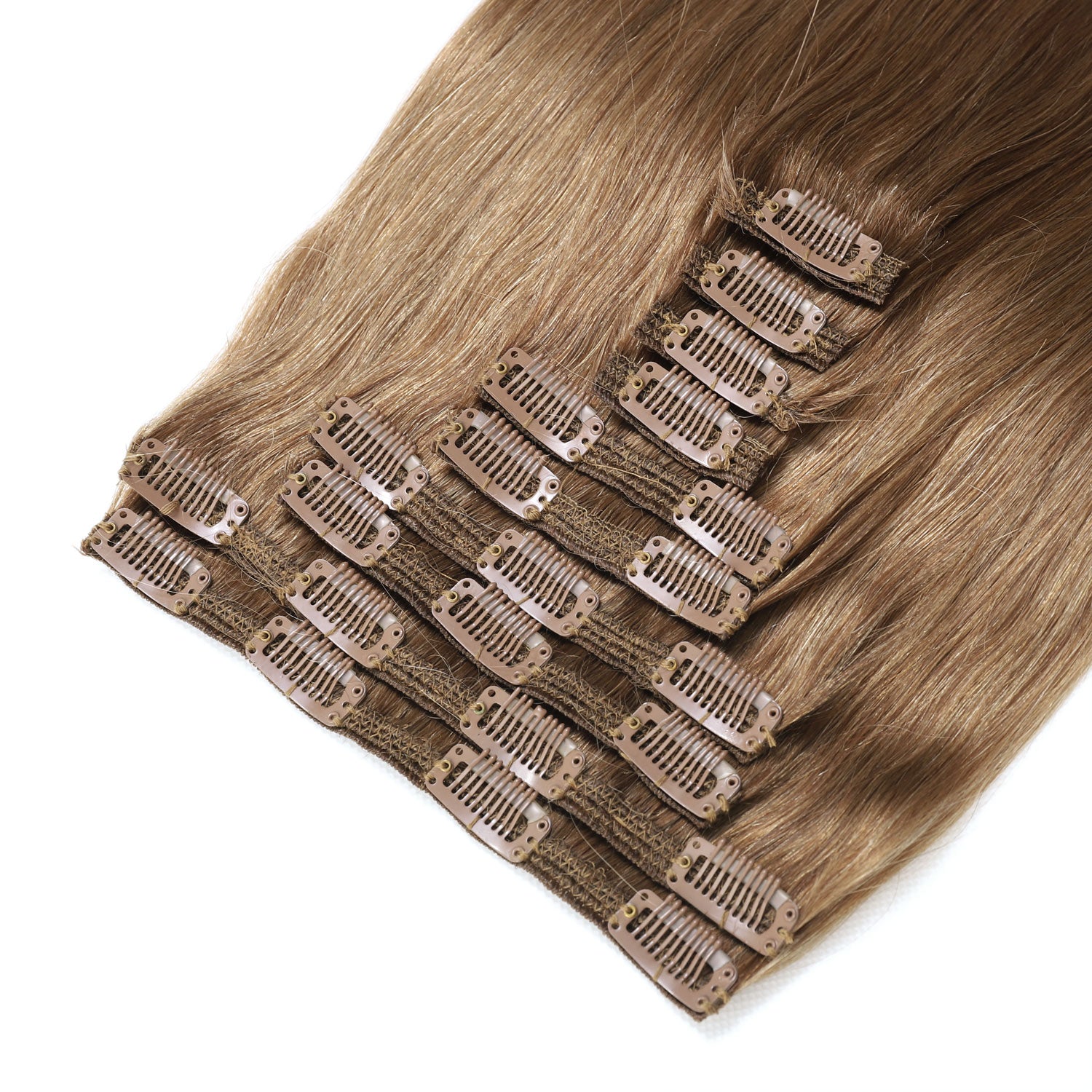 Real Natural Human Hair Extensions with Clip In Hair Extensions for Length and volume.