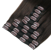 Clip In Hair Extensions #2c Chocolate Brown 17"