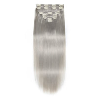 Clip In Hair Extensions 21" #S1 Silver Grey SALE 130 Grams