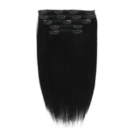 Clip In Hair Extensions #1 Jet Black 13"