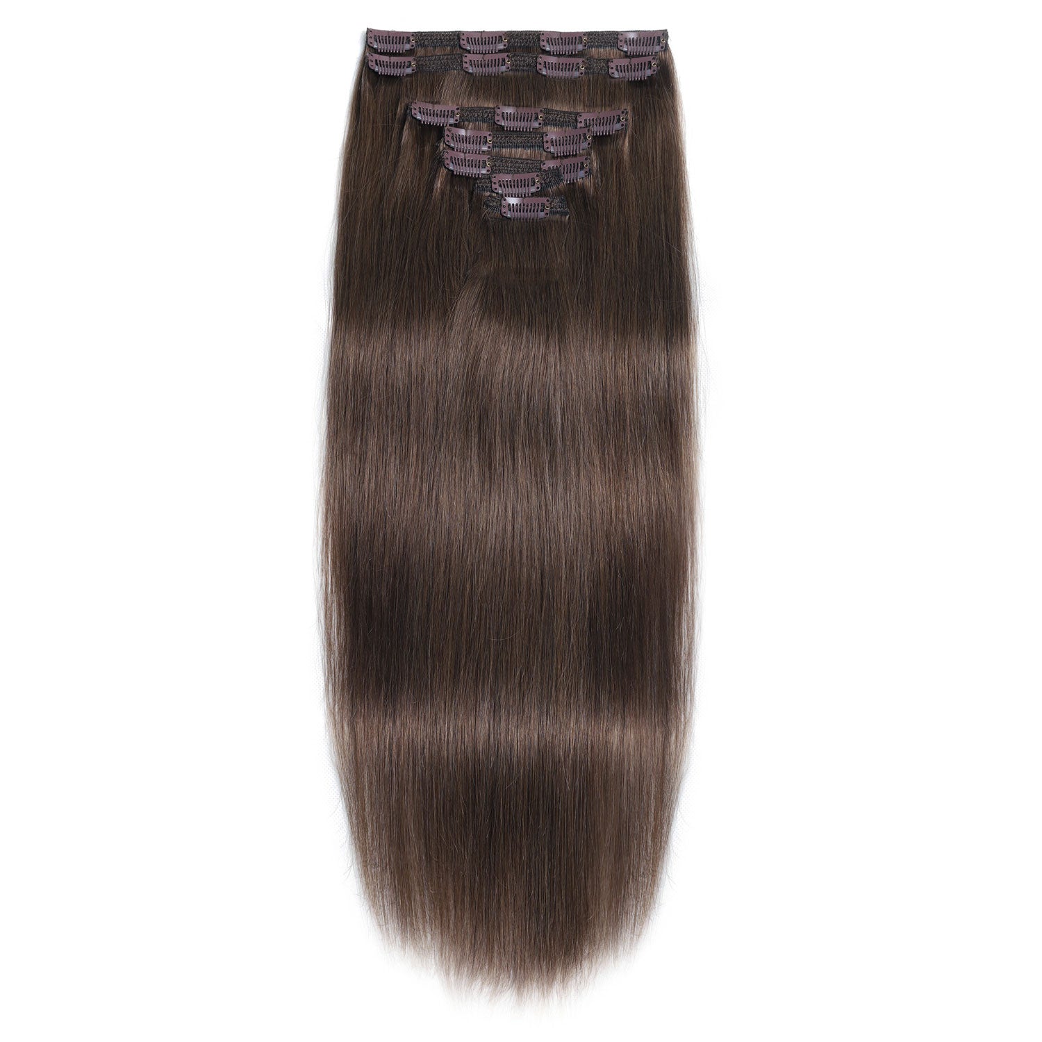 Clip In Hair Extensions Brown 17" SALE