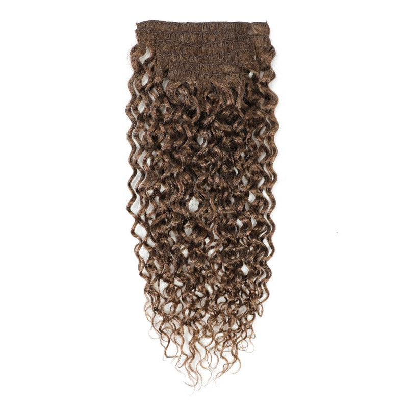 Curly Clip In Hair Extensions 3b #8 Cinnamon Brown