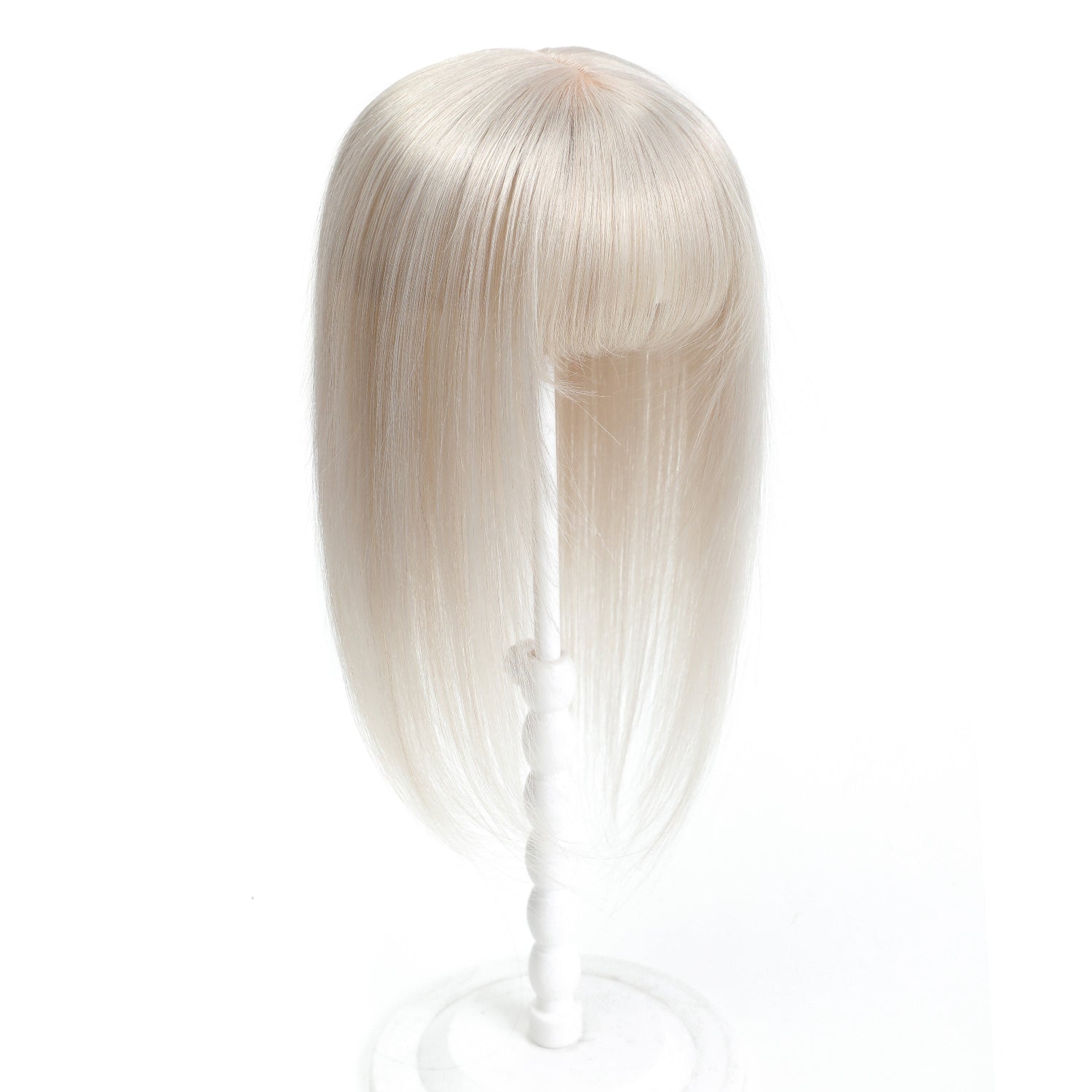 Blonde hair extension with a white background