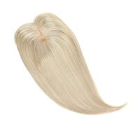 Ash Blonde hair topper on a white background