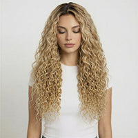 Curly Clip In Hair Extensions 3B #51/60 Champagne and Platinum Blonde