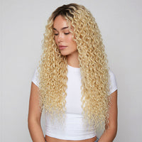 Curly Clip In Hair Extensions 3b #613  Bleach Blonde