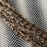 Curly Tape Hair Extensions 3B  #8a/60 Ash Brown & Platinum Blonde Highlights 20"