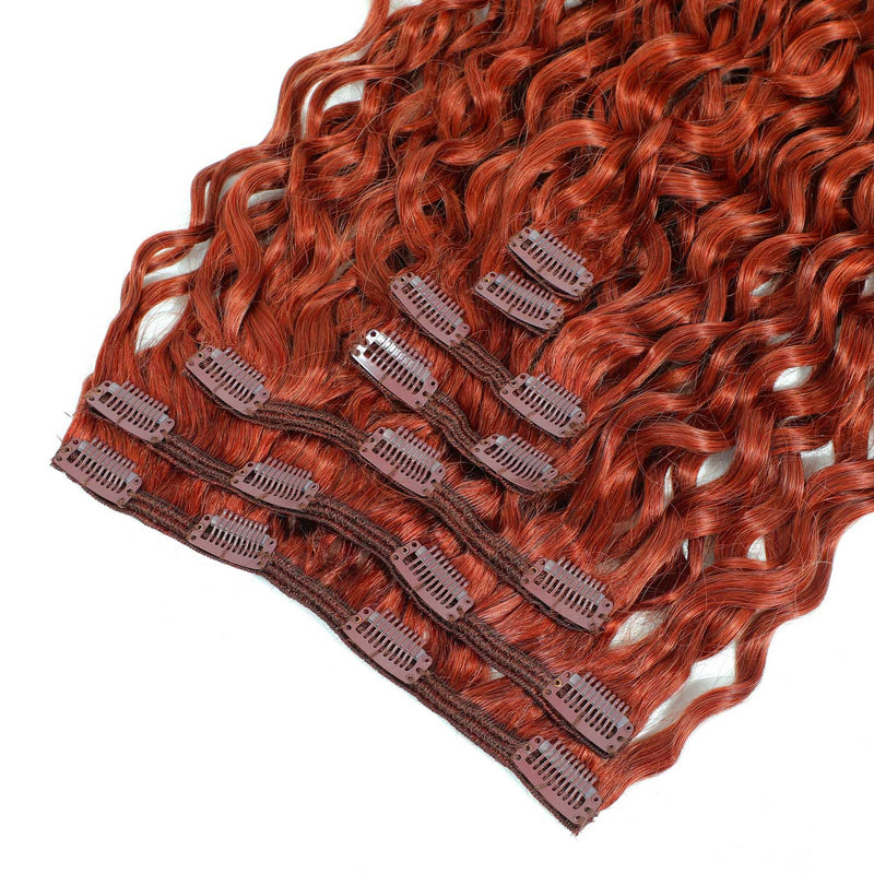 Curly Clip In Hair Extensions 3B #350 Copper SALE 200 Grams