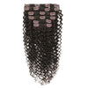 Set of hair extensions with clips on a white background