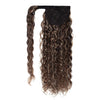 Curly Ponytail Human Hair Extensions #2/16 Dark Brown and Natural Blonde Mix