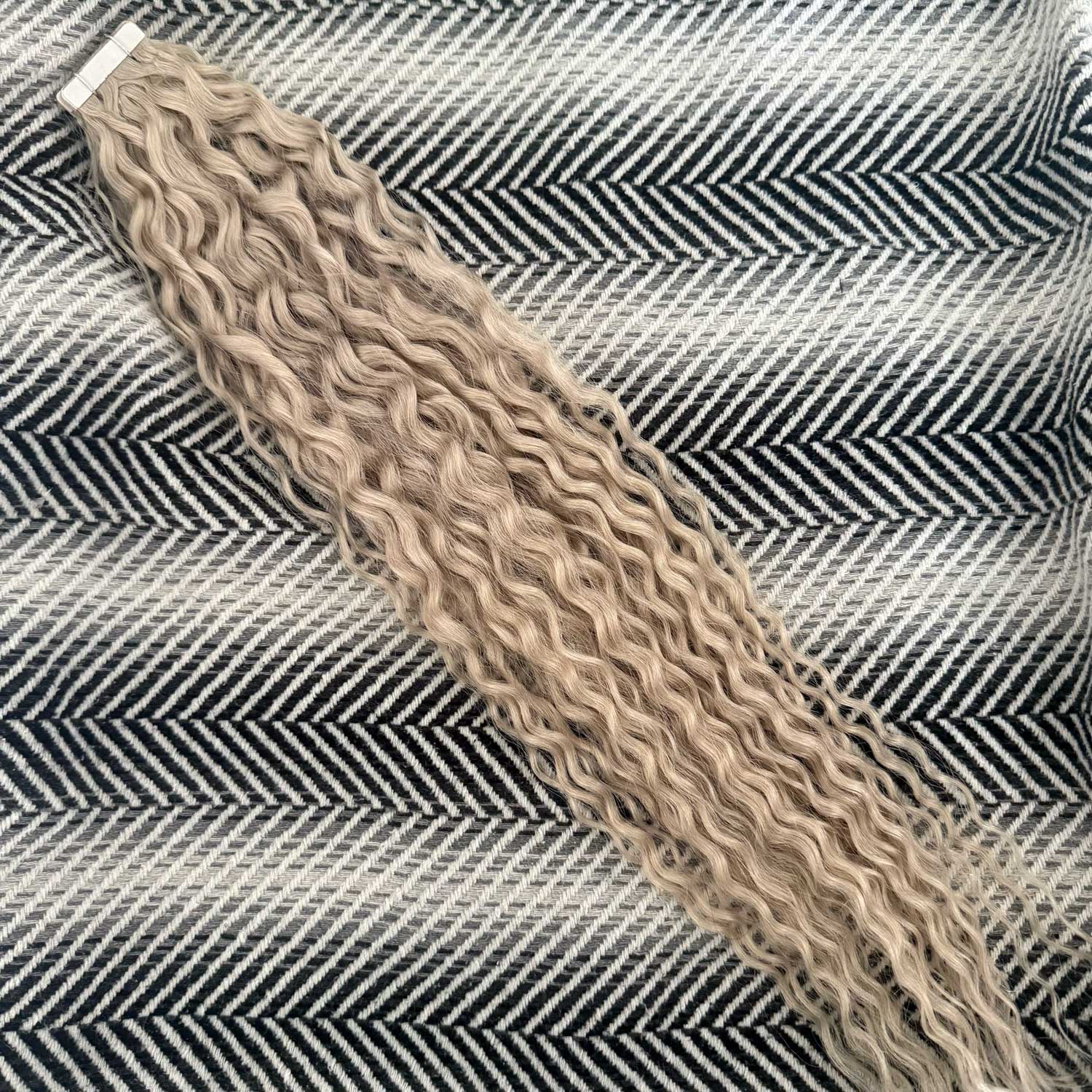 Curly Tape Hair Extensions 3B #60a Cool Platinum Blond SALE