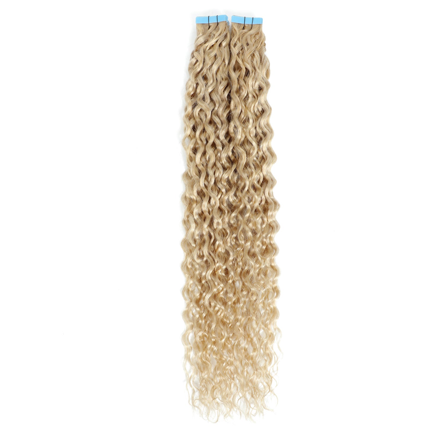 Curly Tape Human Hair Extensions 3B #27/60 Bronze and Platinum Blonde Mix