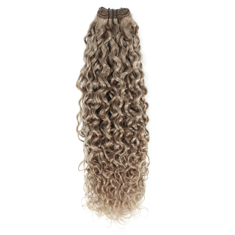 Weft Curly Hair Extensions 3B #17 Dark Ash Blonde