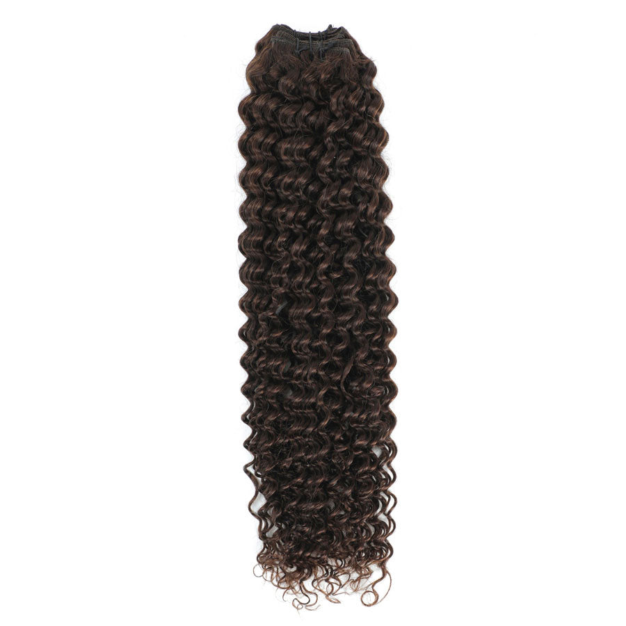 Achieve voluminous curls with Kinky Curly Weft Hair extensions, blending seamlessly with your natural kinky curls. These high-quality extensions add length and volume, enhancing your natural kinky curly hairstyle.