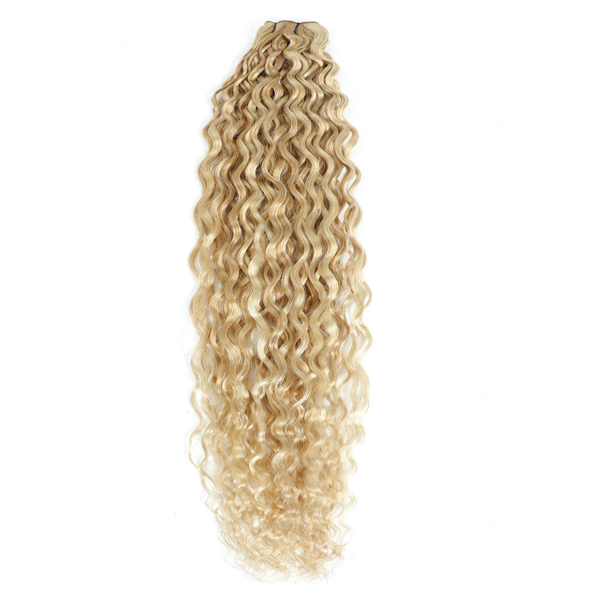 Weft Curly Hair Extensions  #27/60 Bronzed and Platinum Blonde Mix