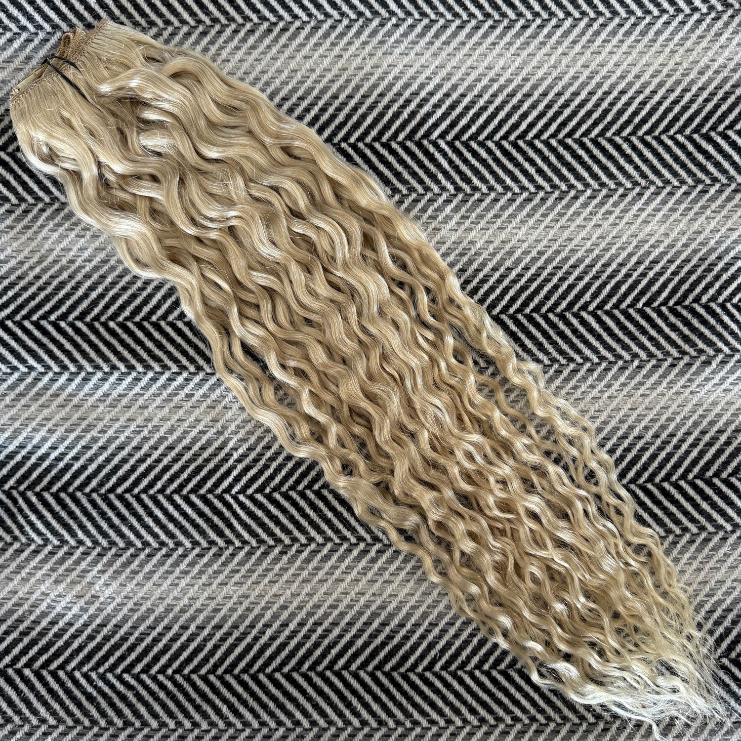 Curly Ponytail Human Hair Extensions #60a Silver Blonde