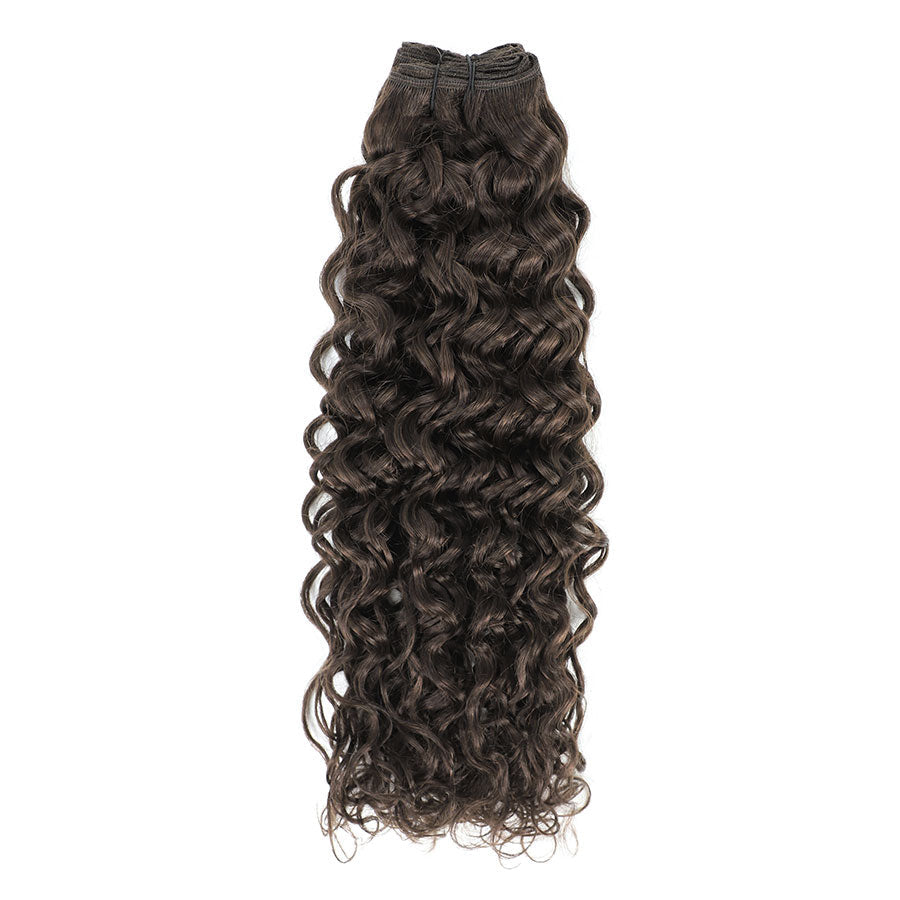 Weft Curly Hair Extensions 3B #2c Dark Chocolate Brown