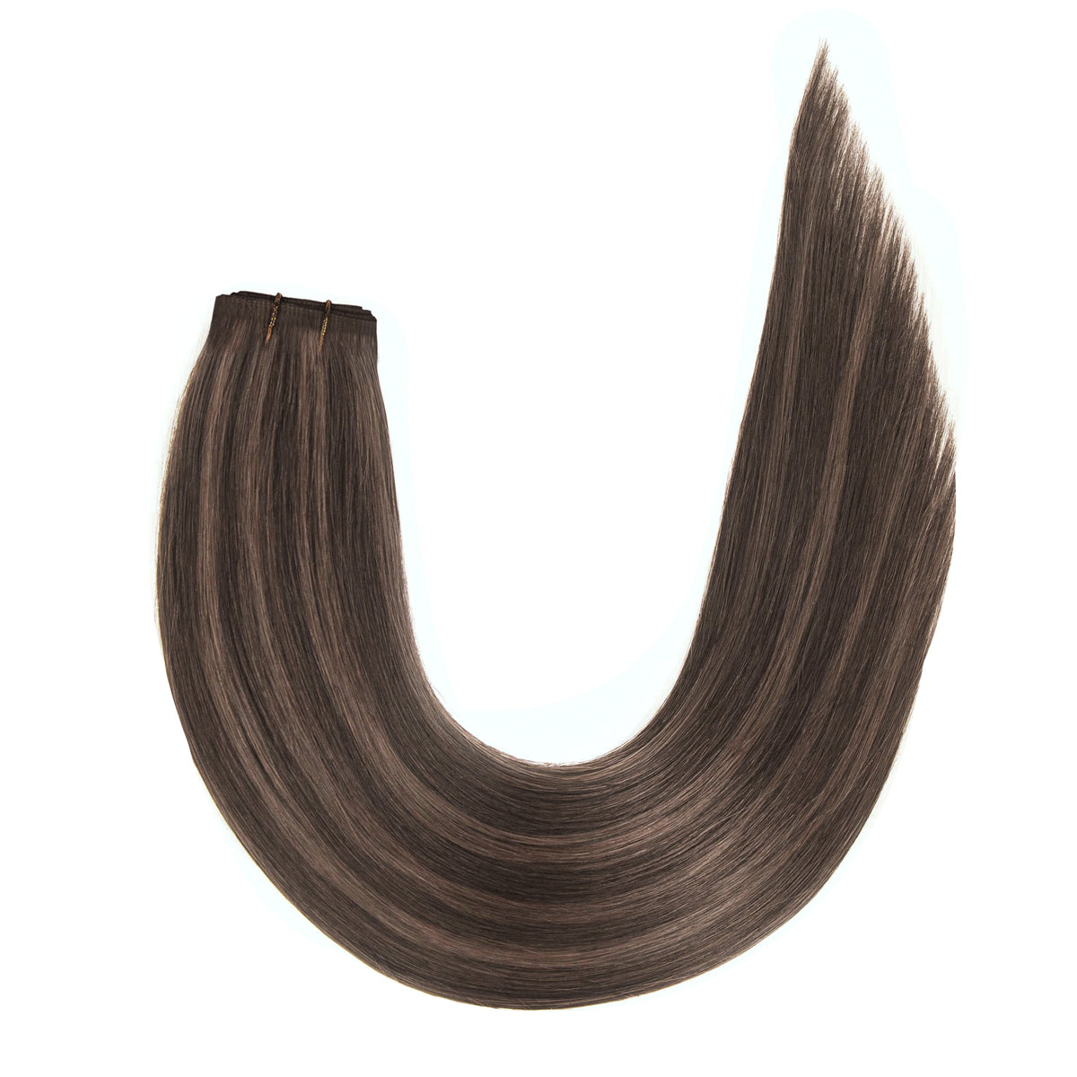 Flat Weft Hair Extensions #2c/8a Chocolate and Ash Brown Mix 22"