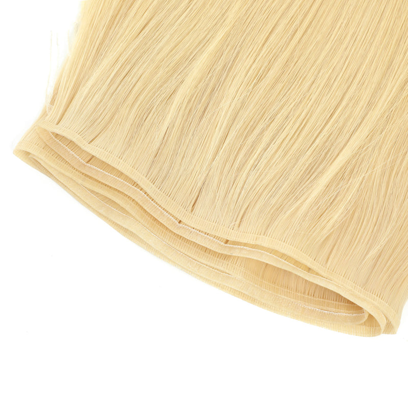 Flat Weft Hair Extensions #8/60 Ash Brown Platinum Blonde 22"