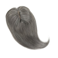 Gray hairpiece on a white background Salt and Pepper shade