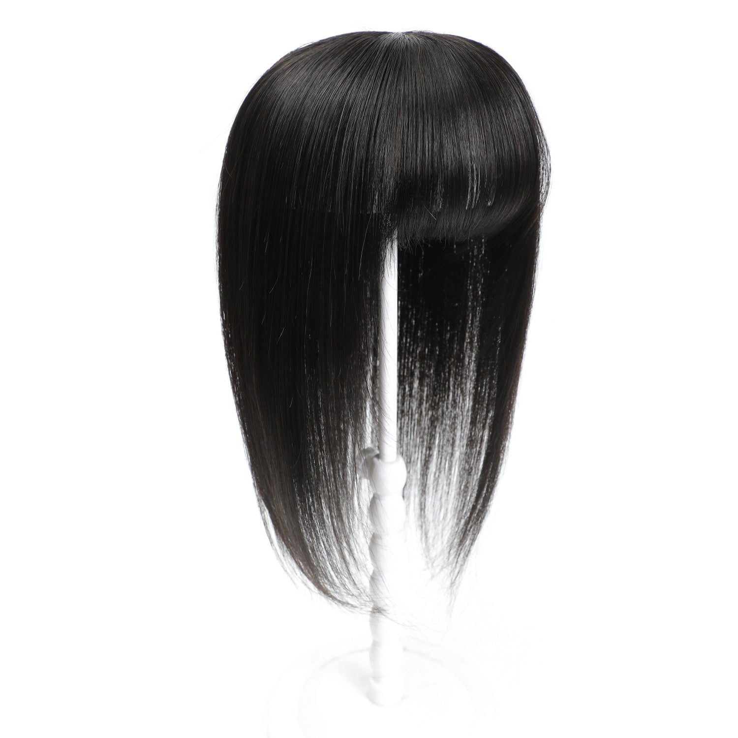 Black hair extension on a white background