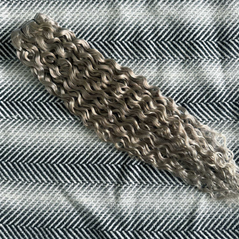 Weft Curly Hair Extensions 3B Grey