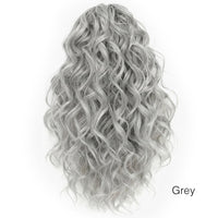 Gray hair extension with wavy texture on a white background