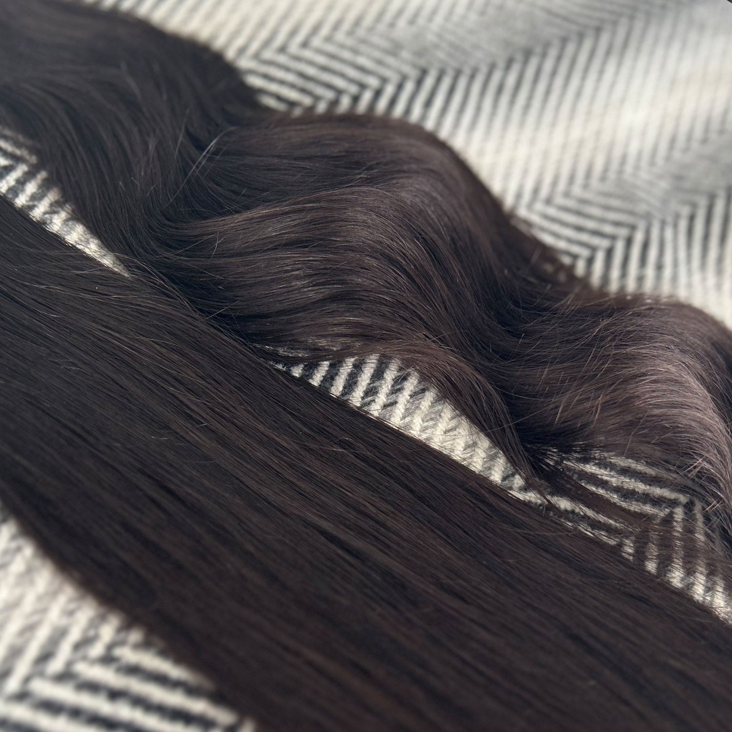 Flat Weft Hair Extensions #1c Midnight Brown 22"