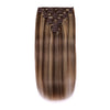 Clip In Hair Extensions 21" #4/27 Chestnut Brown and Bronzed Blonde Mix
