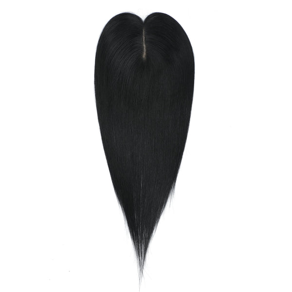 Black hair topper on a white background