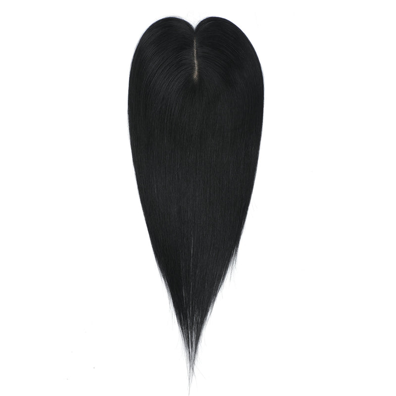 Black hair topper on a white background