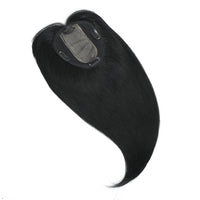 Black Fringe hair  topper extension on a white background