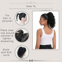 Ponytail Extension Curly Hair Claw Clip Drawstring Fiber Hair