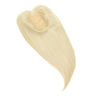 Human Hair Topper with Bangs #60 Platinum Blonde