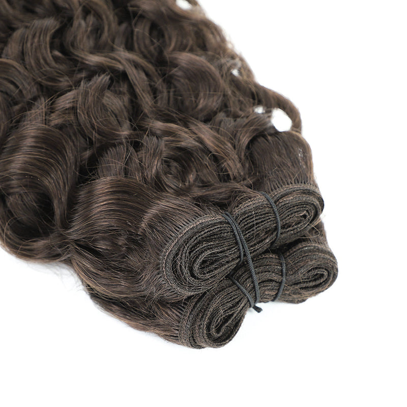 Weft Curly Hair Extensions  #2c Chocolate Brown