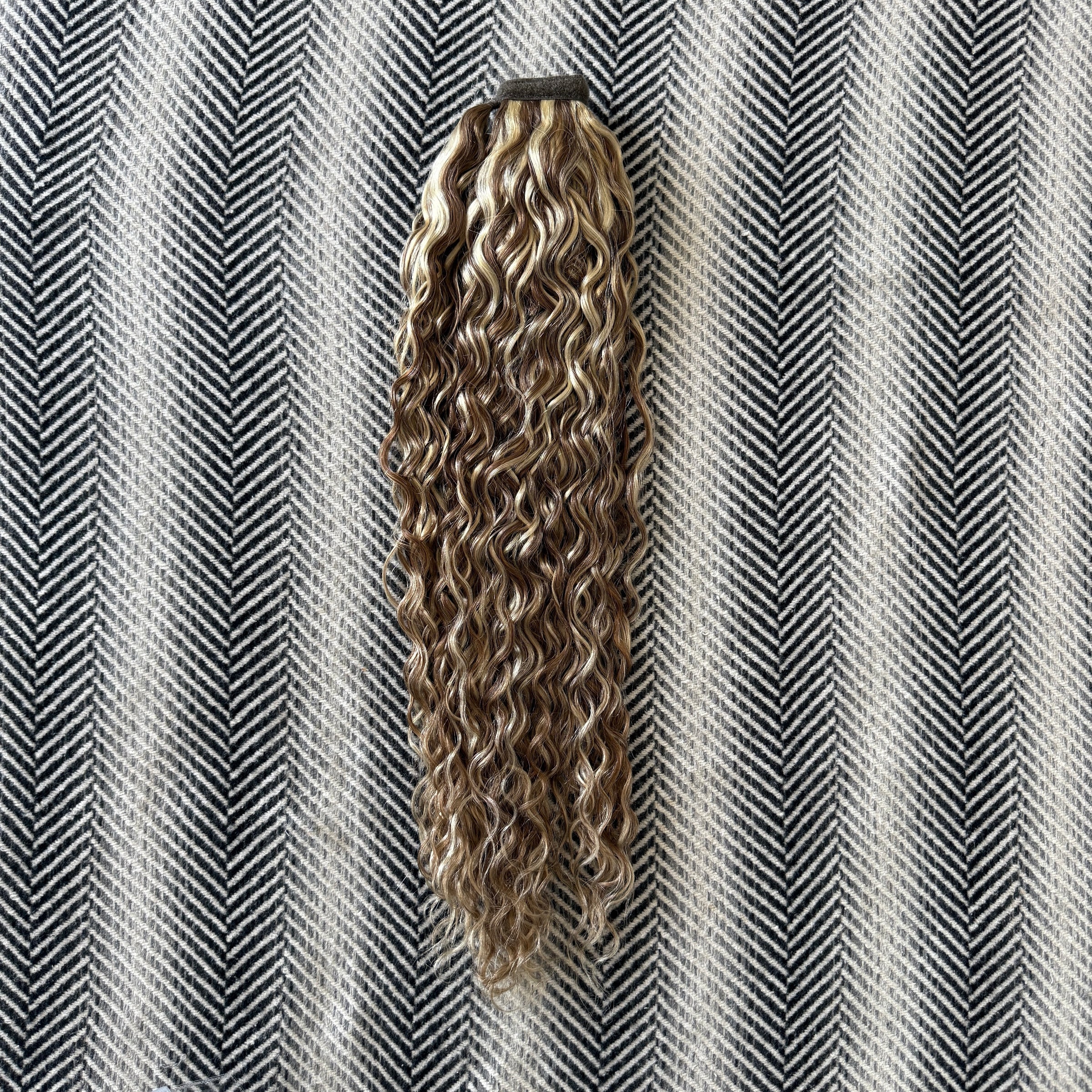 Curly Ponytail Hair Extensions #8/60 Ash Brown and Platinum Blonde SALE