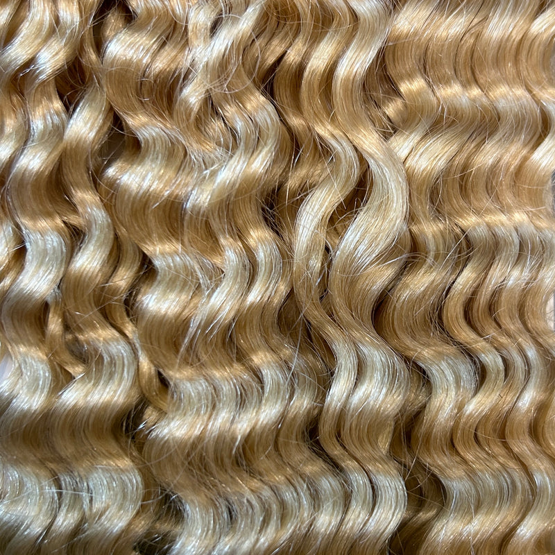 Curly Kinky Tape Hair Extensions  #60a Silver Blonde