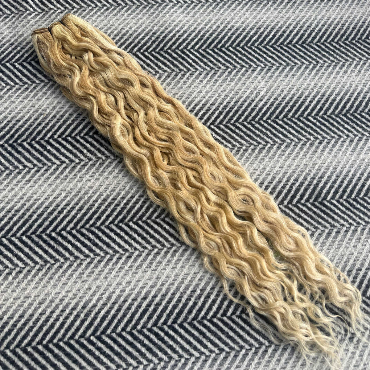 Weft Curly Hair Extensions 3B #27/60 Bonze and Platinum Blonde Mix 17" SALE