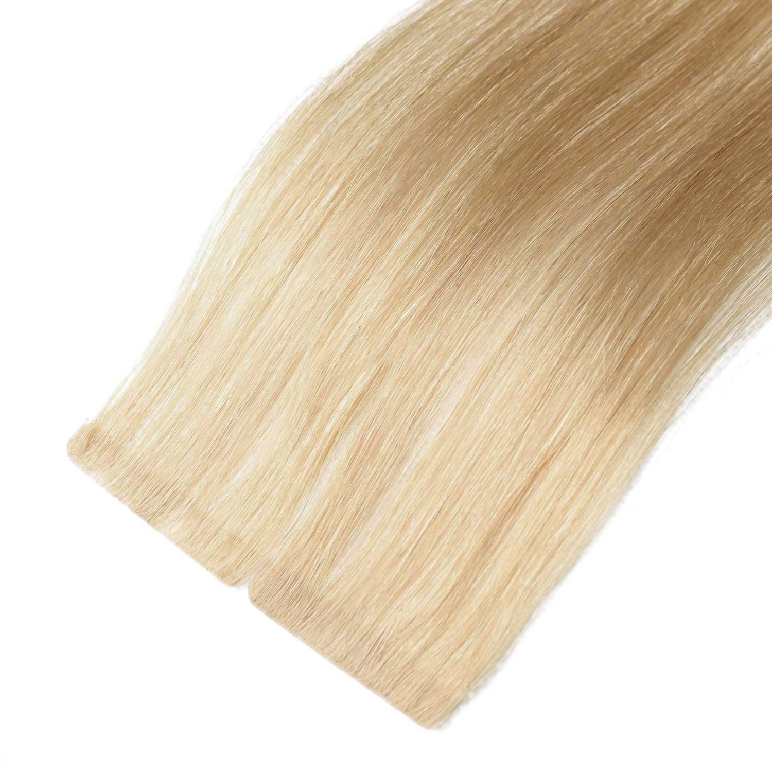 seamless look with invisible tape hair extensions