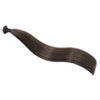 Keratin Bond Hair Extensions in multi-dimensional shades of brown, showing the depth and variation of colors.