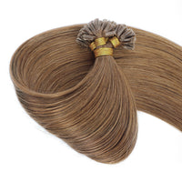 Keratin Hair Extensions in Dirty Blonde, Made with Real Human Hair