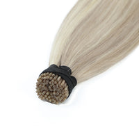 Micro Bead Hair Extensions I Tip #18b/1001 Dark Ash and Pearl Blonde Mix