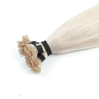 Micro Keratin Bonds #60a White Silver Blonde Flat Tip