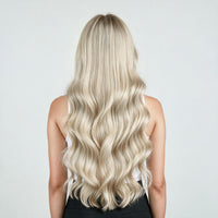 Clip In Hair Extensions #18b/1001  Dark Ash Blonde Mix Blonde 17"